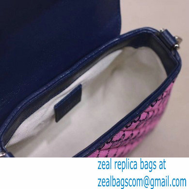 Gucci GG Marmont Multicolor Mini Top Handle Bag 583571 Pink 2021 - Click Image to Close