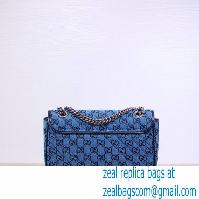 Gucci GG Marmont Multicolor Small Shoulder Bag 443497 Blue 2021 - Click Image to Close