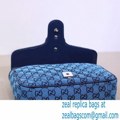 Gucci GG Marmont Multicolor Small Shoulder Bag 443497 Blue 2021 - Click Image to Close