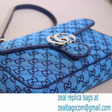 Gucci GG Marmont Multicolor Small Shoulder Bag 443497 Blue 2021