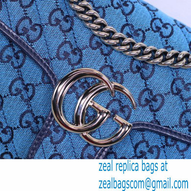 Gucci GG Marmont Multicolor Small Shoulder Bag 443497 Blue 2021 - Click Image to Close