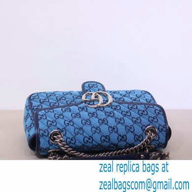 Gucci GG Marmont Multicolor Small Shoulder Bag 443497 Blue 2021 - Click Image to Close