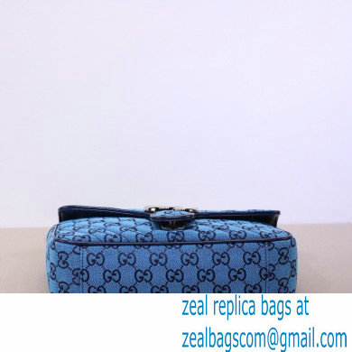 Gucci GG Marmont Multicolor Small Shoulder Bag 443497 Blue 2021 - Click Image to Close
