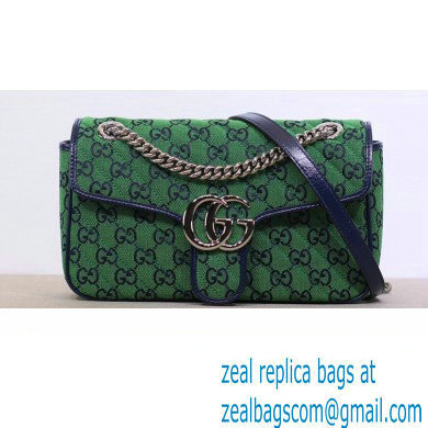 Gucci GG Marmont Multicolor Small Shoulder Bag 443497 Green 2021 - Click Image to Close