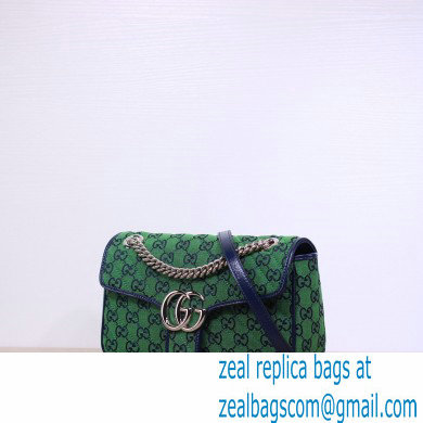 Gucci GG Marmont Multicolor Small Shoulder Bag 443497 Green 2021 - Click Image to Close