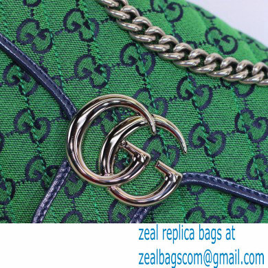 Gucci GG Marmont Multicolor Small Shoulder Bag 443497 Green 2021 - Click Image to Close