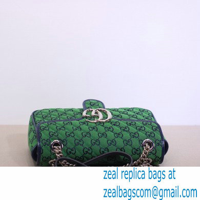 Gucci GG Marmont Multicolor Small Shoulder Bag 443497 Green 2021 - Click Image to Close