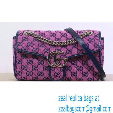 Gucci GG Marmont Multicolor Small Shoulder Bag 443497 Pink 2021 - Click Image to Close