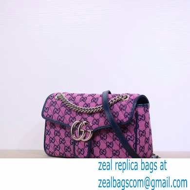 Gucci GG Marmont Multicolor Small Shoulder Bag 443497 Pink 2021 - Click Image to Close