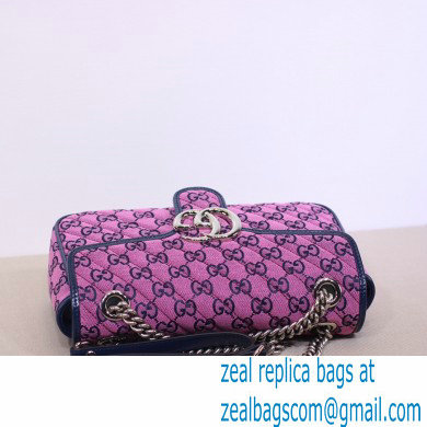 Gucci GG Marmont Multicolor Small Shoulder Bag 443497 Pink 2021 - Click Image to Close