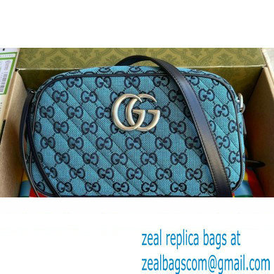 Gucci GG Marmont Multicolor Small Shoulder Camera Bag 447632 Blue 2021