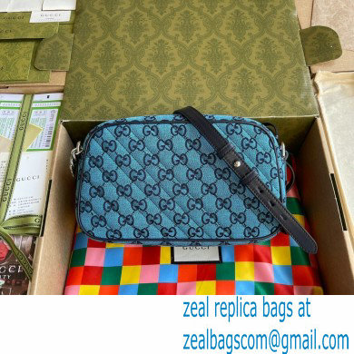 Gucci GG Marmont Multicolor Small Shoulder Camera Bag 447632 Blue 2021