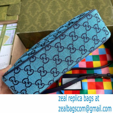 Gucci GG Marmont Multicolor Small Shoulder Camera Bag 447632 Blue 2021