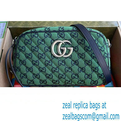 Gucci GG Marmont Multicolor Small Shoulder Camera Bag 447632 Green 2021 - Click Image to Close