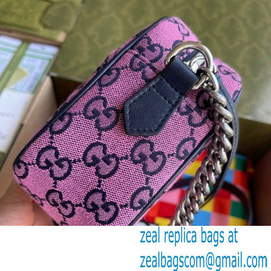 Gucci GG Marmont Multicolor Small Shoulder Camera Bag 447632 Pink 2021 - Click Image to Close