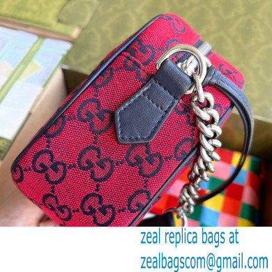 Gucci GG Marmont Multicolor Small Shoulder Camera Bag 447632 Red 2021 - Click Image to Close