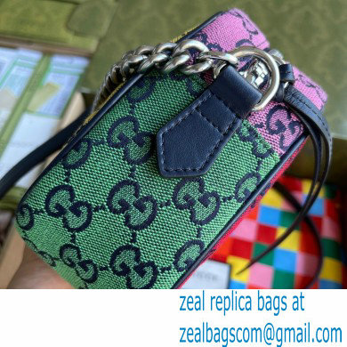 Gucci GG Marmont Multicolor Small Shoulder Camera Bag 447632 Red/Yellow/Pink/Green 2021 - Click Image to Close