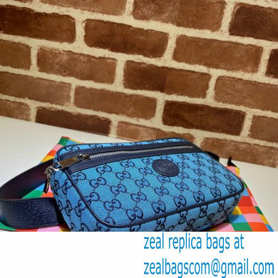 Gucci GG Multicolor Belt Bag 658657 Blue 2021 - Click Image to Close
