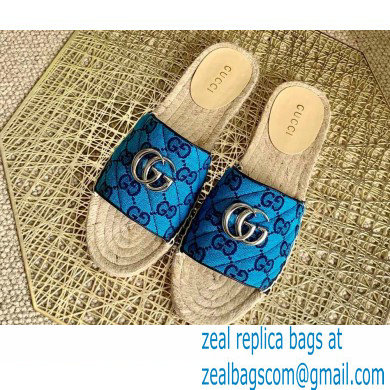Gucci GG Multicolor Espadrilles Slides Sandals Blue 2021 - Click Image to Close