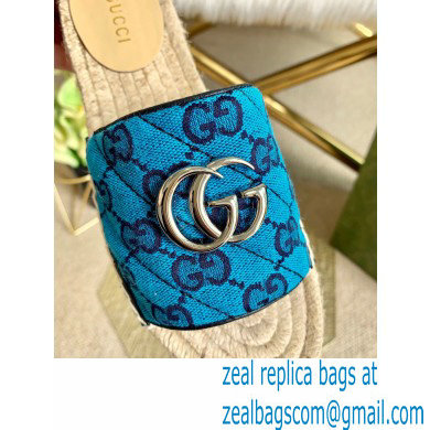 Gucci GG Multicolor Espadrilles Slides Sandals Blue 2021 - Click Image to Close