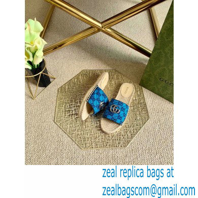 Gucci GG Multicolor Espadrilles Slides Sandals Blue 2021