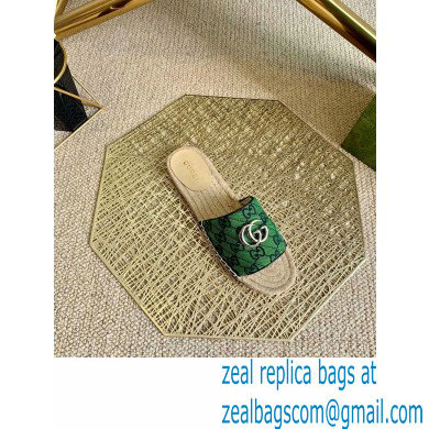 Gucci GG Multicolor Espadrilles Slides Sandals Green 2021 - Click Image to Close