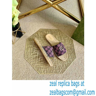 Gucci GG Multicolor Espadrilles Slides Sandals Pink 2021