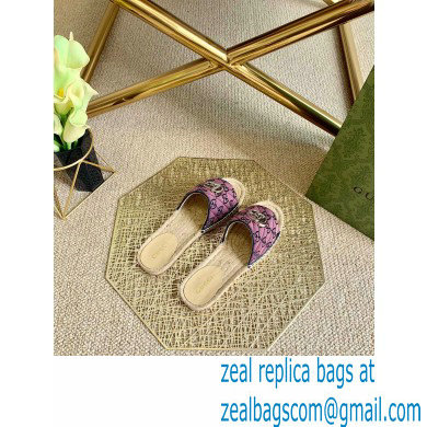Gucci GG Multicolor Espadrilles Slides Sandals Pink 2021 - Click Image to Close
