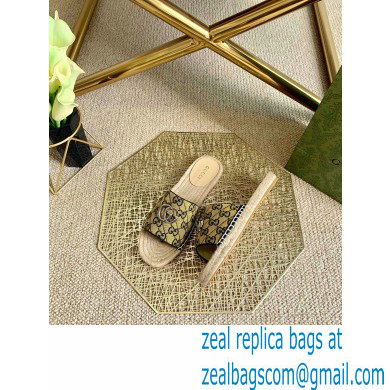 Gucci GG Multicolor Espadrilles Slides Sandals Yellow 2021 - Click Image to Close