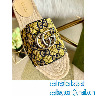 Gucci GG Multicolor Espadrilles Slides Sandals Yellow 2021