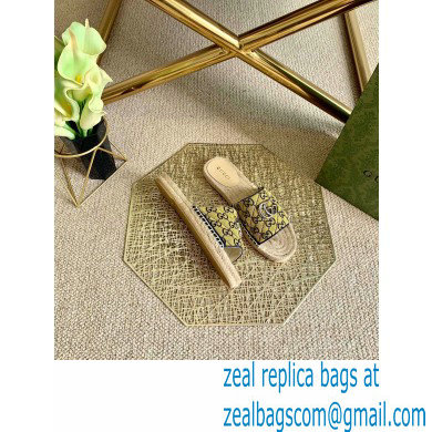 Gucci GG Multicolor Espadrilles Slides Sandals Yellow 2021 - Click Image to Close