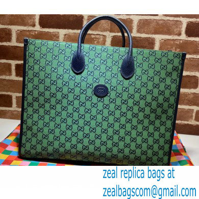 Gucci GG Multicolor Large Tote Bag 659980 Green 2021