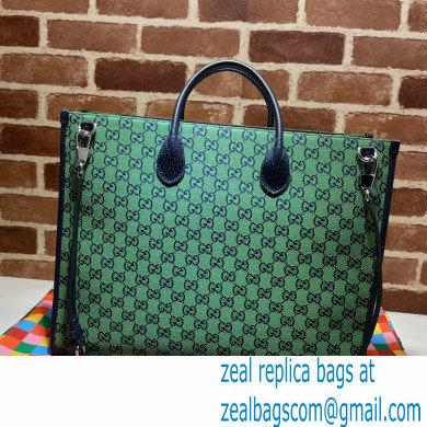 Gucci GG Multicolor Large Tote Bag 659980 Green 2021 - Click Image to Close