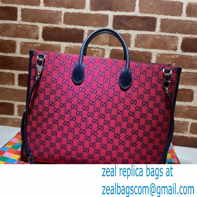 Gucci GG Multicolor Large Tote Bag 659980 Red 2021 - Click Image to Close