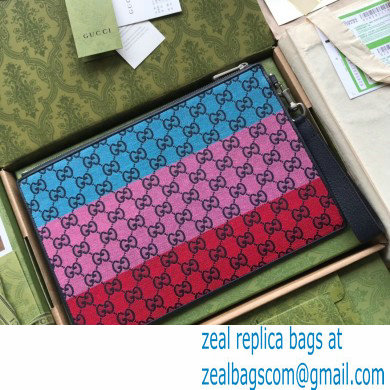 Gucci GG Multicolor Pouch Bag 657581 Green/Yellow/Blue/Pink/Red 2021 - Click Image to Close