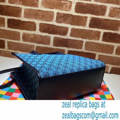 Gucci GG Multicolor Small Tote Bag 659983 Blue 2021