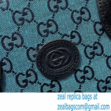 Gucci GG Multicolor Small Tote Bag 659983 Blue 2021 - Click Image to Close