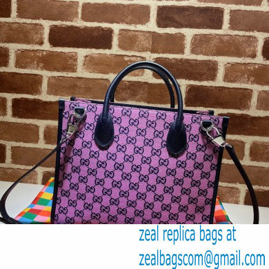 Gucci GG Multicolor Small Tote Bag 659983 Pink 2021