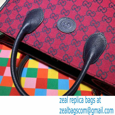 Gucci GG Multicolor Small Tote Bag 659983 Red 2021 - Click Image to Close