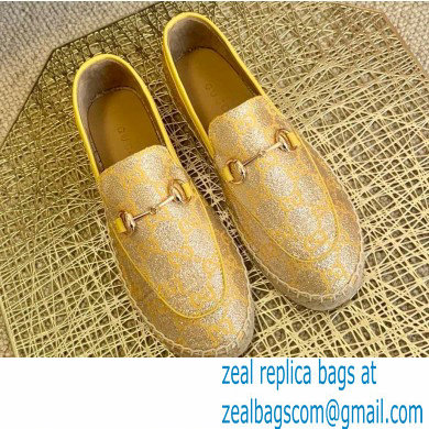 Gucci GG Supreme Canvas Horsebit Espadrilles Gold 2021 - Click Image to Close