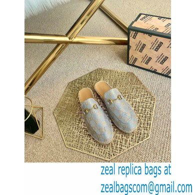 Gucci GG Supreme Canvas Horsebit Espadrilles Slippers Silver 2021 - Click Image to Close