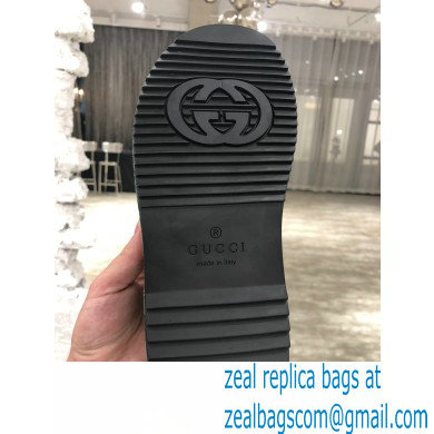Gucci Heel 5.5cm Platform 4cm Criss-cross Straps GG Slide Sandals Canvas Green 2021