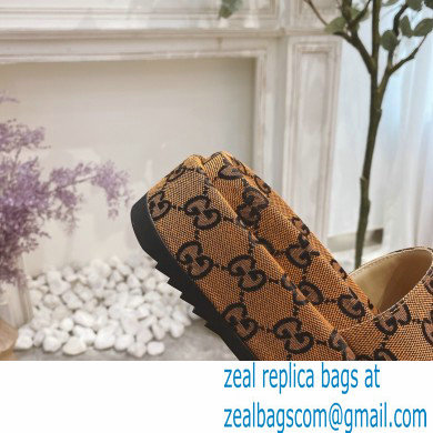 Gucci Heel 5.5cm Platform 4cm GG Slide Sandals Canvas Orange 2021