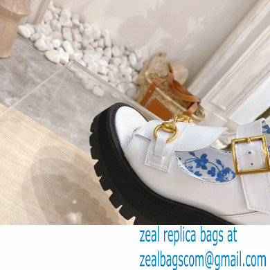 Gucci Heel 8.5cm Platform Sandals with Horsebit 645394 White 2021