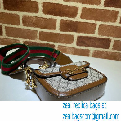 Gucci Horsebit 1955 Mini Shoulder Bag 658574 GG Supreme Canvas Coffee 2021 - Click Image to Close