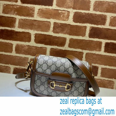 Gucci Horsebit 1955 Mini Shoulder Bag 658574 GG Supreme Canvas Coffee 2021