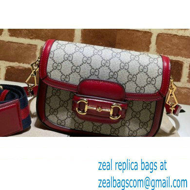 Gucci Horsebit 1955 Mini Shoulder Bag 658574 GG Supreme Canvas Red 2021