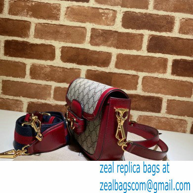 Gucci Horsebit 1955 Mini Shoulder Bag 658574 GG Supreme Canvas Red 2021 - Click Image to Close