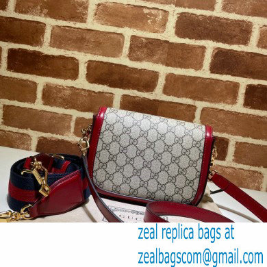 Gucci Horsebit 1955 Mini Shoulder Bag 658574 GG Supreme Canvas Red 2021 - Click Image to Close