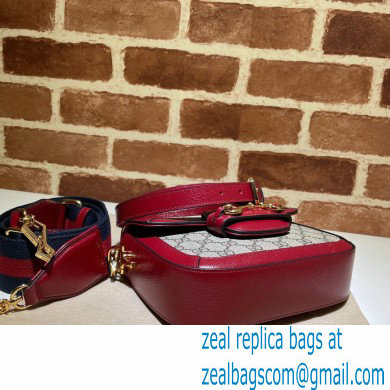 Gucci Horsebit 1955 Mini Shoulder Bag 658574 GG Supreme Canvas Red 2021 - Click Image to Close